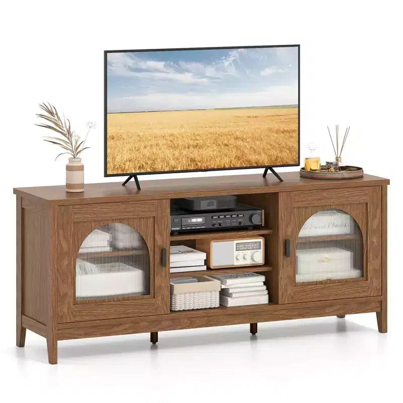 Costway Farmhouse TV Stand for TVs up to 65 Modern Vintage TV Cabinet for Living Room
