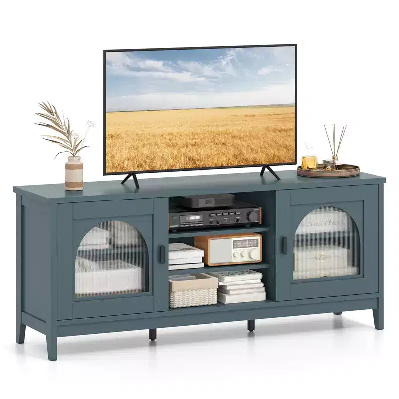 Meuble TV de ferme Costway pour téléviseurs jusqu'à 65 pouces Meuble TV moderne et vintage pour salon