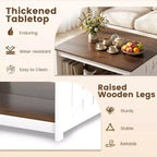 Table Basse Carrée en Bois Costway 31" avec Étagère de Rangement et Compartiment Ouvert pour Salon