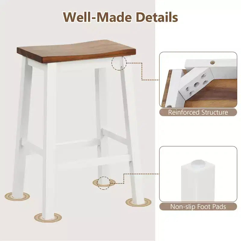 Costway Lot de 2 tabourets de comptoir industriels de 24,5 pouces avec repose-pieds