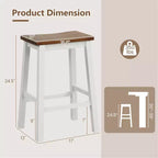 Costway Lot de 2 tabourets de comptoir industriels de 24,5 pouces avec repose-pieds