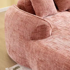 EHMKNP 101 Canapé sectionnel en L avec méridienne incurvée, canapé modulaire en tissu chenille, aucun assemblage requis