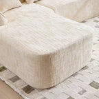 EHMKNP 101 Canapé sectionnel en L avec méridienne incurvée, canapé modulaire en tissu chenille, aucun assemblage requis