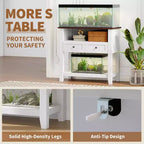 Meuble pour aquarium de 75-110 litres, Support en bois pour aquarium avec 2 tiroirs, Console d'entrée, Grand support pour terrarium de reptiles et tortues