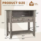 Meuble pour aquarium de 75-110 litres, Support en bois pour aquarium avec 2 tiroirs, Console d'entrée, Grand support pour terrarium de reptiles et tortues