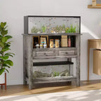 20-29 Gallon Aquarium Stand, Wooden Fish Tank Stand with 2 Drawers, Entryway Consoles Table, Large Turtle Tank Stand for Reptile Terrarium