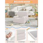 Canapé pour enfants, fauteuil de canapé convertible en tissu polaire Teddy pour tout-petits, fauteuil inclinable pliable doux pour enfants, lit de canapé confortable pour enfants pour salle de jeux