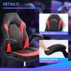 Chaise de jeu ergonomique TUYOHW, chaise de bureau avec dossier en S, mode bascule et hauteur réglable, mousse haute résilience