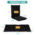 Costway Chaise de sol réglable avec coussin, transat inclinable avec 6 positions, support dorsal confortable et siège de sol paresseux épais et rembourré Noir