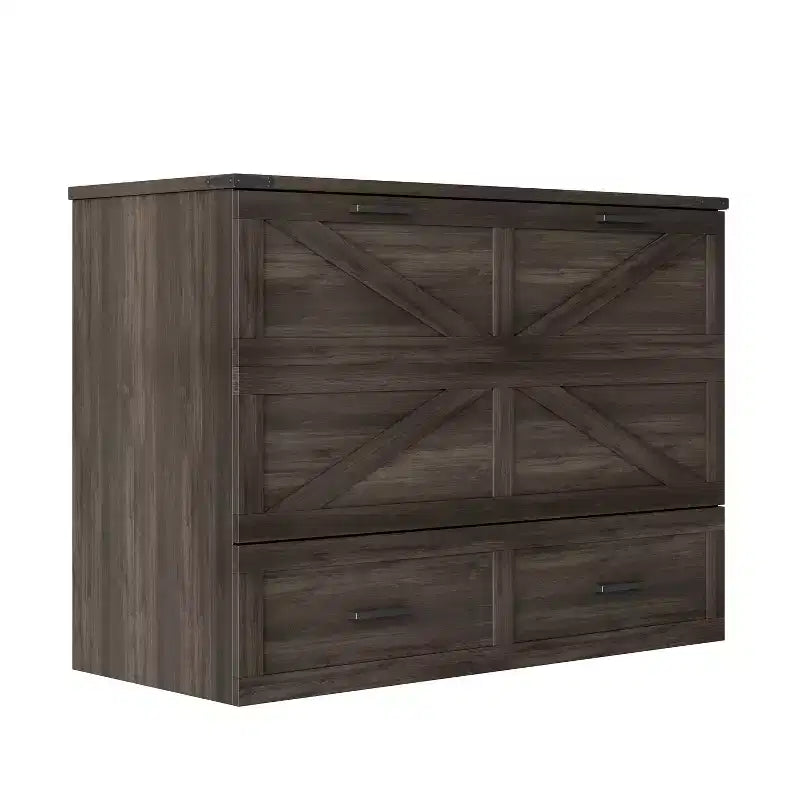 Lit armoire escamotable Polibi avec tiroir de rangement et station de charge