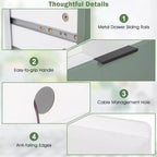 Table de chevet moderne Costway avec lumières LED, compartiment ouvert et tiroir