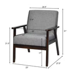 Costway Chaise d'appoint rembourrée en bois, fauteuil en tissu, pour bureau à domicile