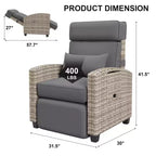 Chaise longue de jardin inclinable GustoWave avec réglage indépendant du dossier et du repose-pieds, 150 positions de confort verrouillables, commande facile par accoudoir, chaise longue d'extérieur