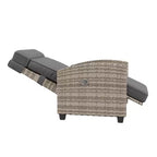 Chaise longue de jardin inclinable GustoWave avec réglage indépendant du dossier et du repose-pieds, 150 positions de confort verrouillables, commande facile par accoudoir, chaise longue d'extérieur