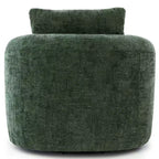 Fauteuil de salon TUYOHW, fauteuil pivotant en forme de baril avec coussin à double couche, capacité de 113 kg, fauteuil d'appoint rond en chenille de 93 cm pour salon, bureau