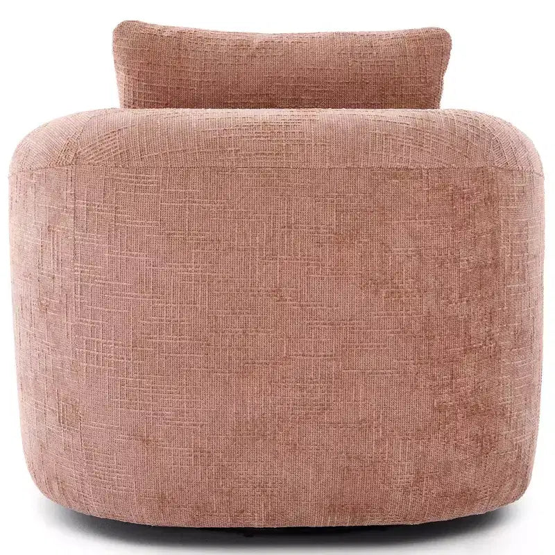 Fauteuil de salon TUYOHW, fauteuil pivotant en forme de baril avec coussin à double couche, capacité de 113 kg, fauteuil d'appoint rond en chenille de 93 cm pour salon, bureau