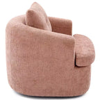 Fauteuil de salon TUYOHW, fauteuil pivotant en forme de baril avec coussin à double couche, capacité de 113 kg, fauteuil d'appoint rond en chenille de 93 cm pour salon, bureau