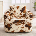Fauteuil de salon TUYOHW, fauteuil pivotant en forme de baril avec coussin à double couche, capacité de 113 kg, fauteuil d'appoint rond en chenille de 93 cm pour salon, bureau
