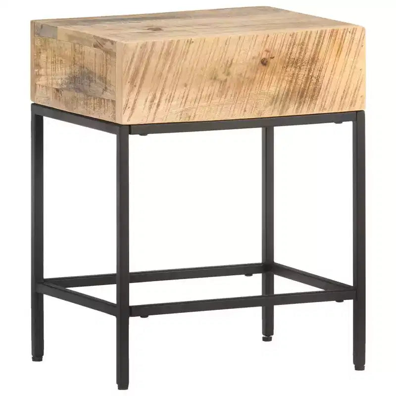 vidaXL Table d'appoint Marron Bois de manguier massif brut Petite Durable