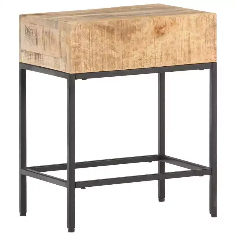 vidaXL Table d'appoint Marron Bois de manguier massif brut Petite Durable