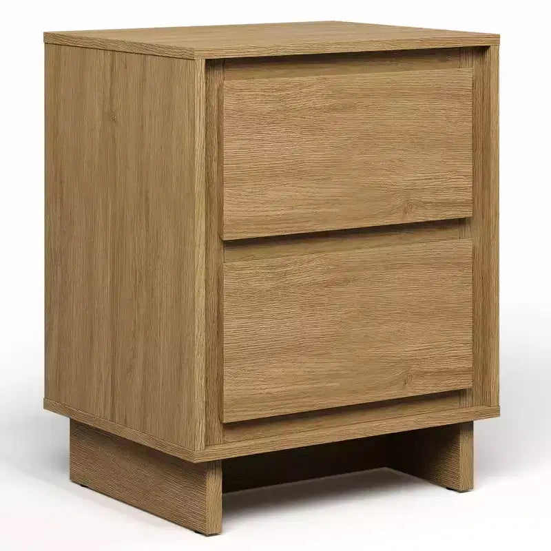 Commode à 2 tiroirs Heynemo, commode moderne en bois avec détails de bords épurés, unité de rangement polyvalente pour chambre à coucher, salon, bureau, entrée