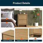 Commode à 2 tiroirs Heynemo, commode moderne en bois avec détails de bords épurés, unité de rangement polyvalente pour chambre à coucher, salon, bureau, entrée