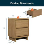 Commode à 2 tiroirs Heynemo, commode moderne en bois avec détails de bords épurés, unité de rangement polyvalente pour chambre à coucher, salon, bureau, entrée