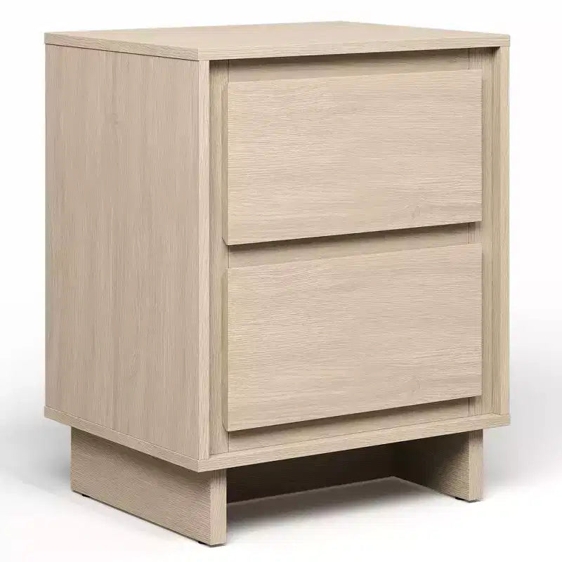 Commode à 2 tiroirs Heynemo, commode moderne en bois avec détails de bords épurés, unité de rangement polyvalente pour chambre à coucher, salon, bureau, entrée