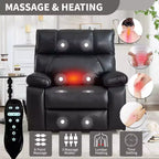 Fauteuils inclinables électriques releveurs à double moteur et position infinie en chenille beige avec massage thermique, jusqu'à 158 kg, avec porte-gobelets cachés