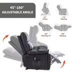 Fauteuils inclinables électriques releveurs à double moteur et position infinie en chenille beige avec massage thermique, jusqu'à 158 kg, avec porte-gobelets cachés
