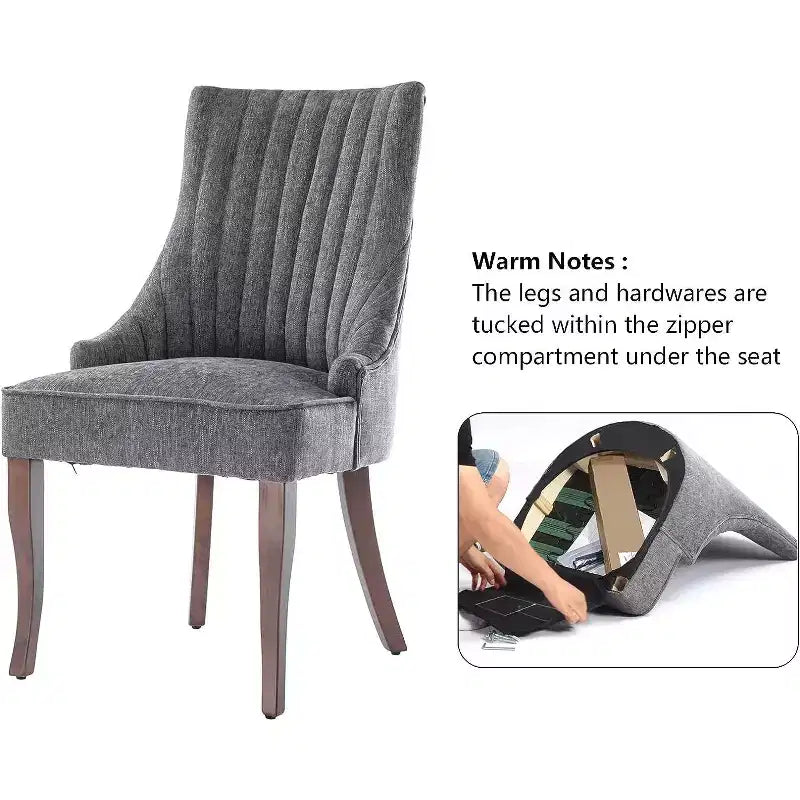 MAYEERTY Lot de 2 chaises plissées minimalistes, rembourrage doux, pieds en bois massif, usage domestique