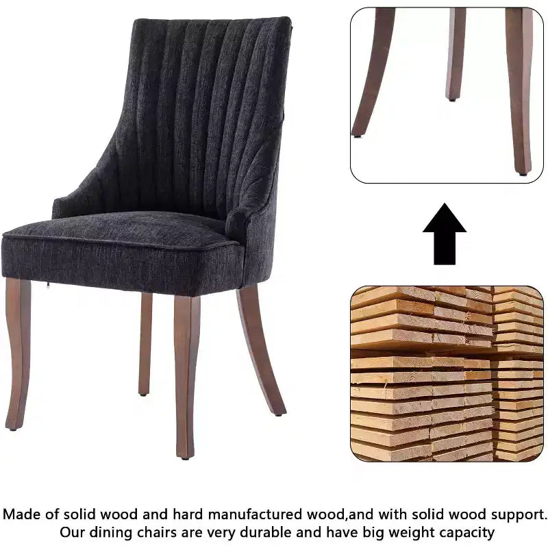 MAYEERTY Lot de 2 chaises plissées minimalistes, rembourrage doux, pieds en bois massif, usage domestique