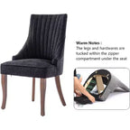 MAYEERTY Lot de 2 chaises plissées minimalistes, rembourrage doux, pieds en bois massif, usage domestique