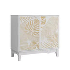 Buffet bahut décoratif de 31,5 W avec portes sculptées et étagères réglables - Panipeachy