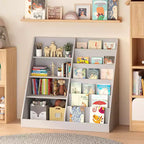 TUYOHW Étagère à livres moderne pour enfants, bibliothèque multifonctionnelle en bois avec étagères de présentation, étagères de présentation de livres pour chambre à coucher, salon, salle de jeux