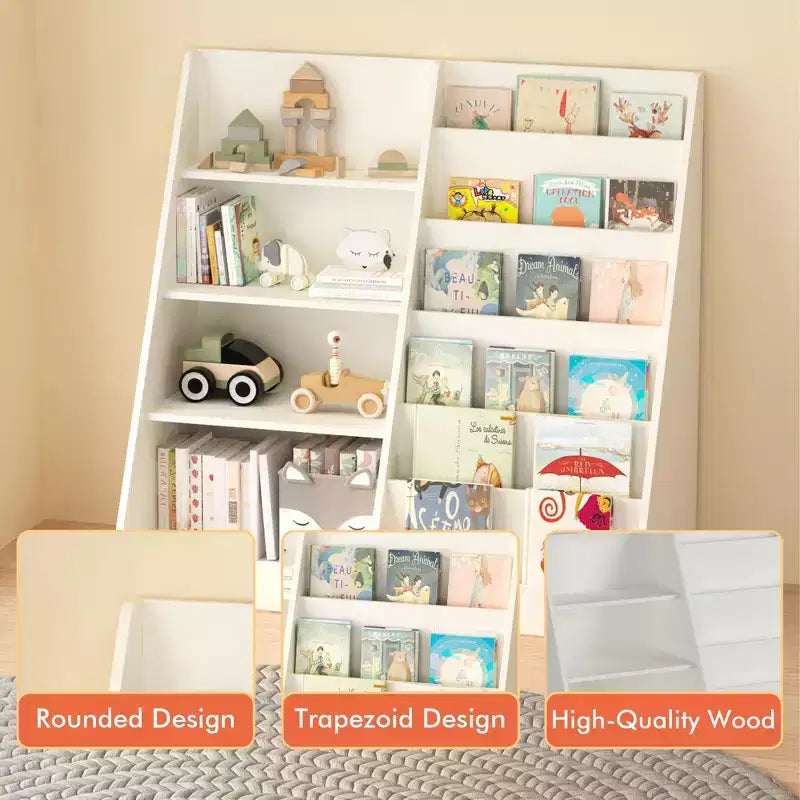 TUYOHW Étagère à livres moderne pour enfants, bibliothèque multifonctionnelle en bois avec étagères de présentation, étagères de présentation de livres pour chambre à coucher, salon, salle de jeux