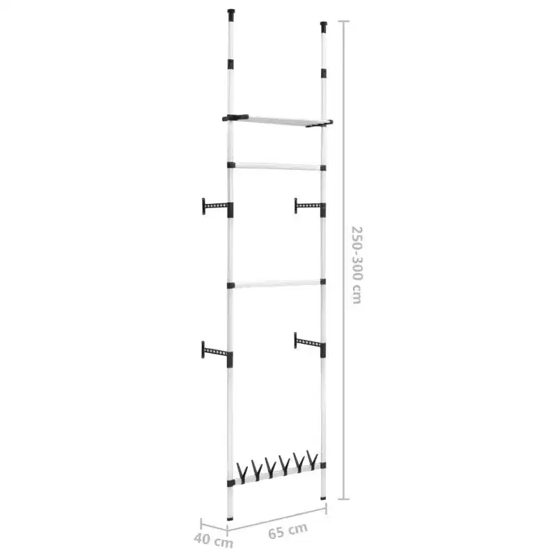 vidaXL Système de penderie télescopique avec tringles et étagère Aluminium