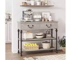 Petite console d'entrée avec 3 tiroirs, table de canapé étroite avec étagères de rangement pour salon, couloir, chambre à coucher