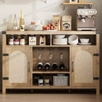 Bahut de ferme avec rangement pour le vin, meuble de rangement et table de bar à café pour la cuisine, la salle à manger, le salon ou l'entrée