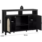 Bahut de ferme avec rangement pour le vin, meuble de rangement et table de bar à café pour la cuisine, la salle à manger, le salon ou l'entrée