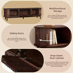 MAYEERTY Meuble TV de Ferme Moderne pour TV de 75 Pouces, Meuble TV en Bois avec Armoire de Rangement, Console TV pour Salon