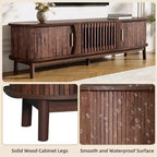 MAYEERTY Meuble TV de Ferme Moderne pour TV de 75 Pouces, Meuble TV en Bois avec Armoire de Rangement, Console TV pour Salon
