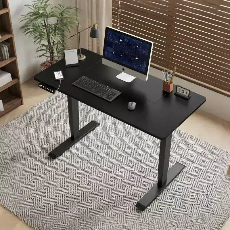 MAYEERTY Bureau debout électrique réglable en hauteur pour la maison et le bureau, Table d'ordinateur moderne de luxe, Bureau élévateur 55, Noir
