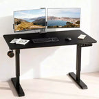 MAYEERTY Bureau debout électrique réglable en hauteur pour la maison et le bureau, Table d'ordinateur moderne de luxe, Bureau élévateur 55, Noir