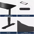 MAYEERTY Bureau debout électrique réglable en hauteur pour la maison et le bureau, Table d'ordinateur moderne de luxe, Bureau élévateur 55, Noir