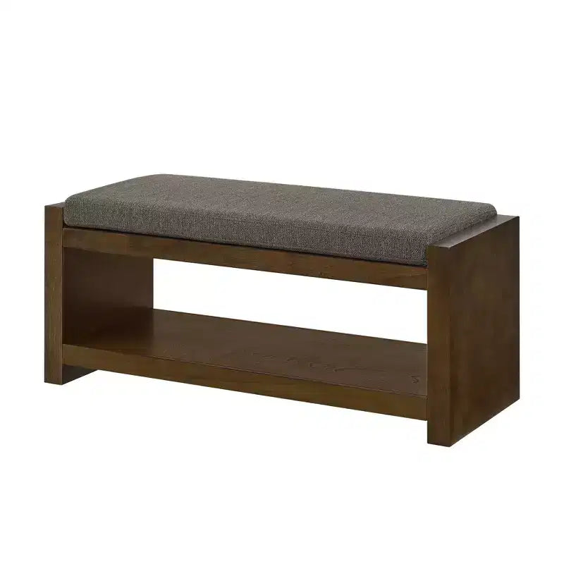 Banc d'appoint avec étagère à chaussures inférieure, banc rembourré, banc de bout de lit moderne et compact avec rangement