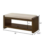 Banc d'appoint avec étagère à chaussures inférieure, banc rembourré, banc de bout de lit moderne et compact avec rangement