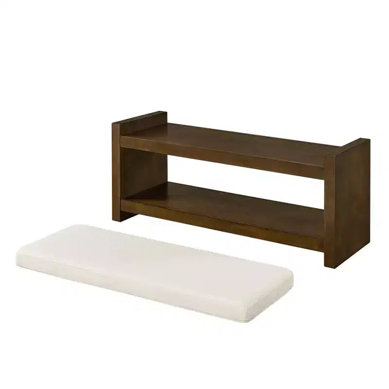 Banc d'appoint avec étagère à chaussures inférieure, banc rembourré, banc de bout de lit moderne et compact avec rangement