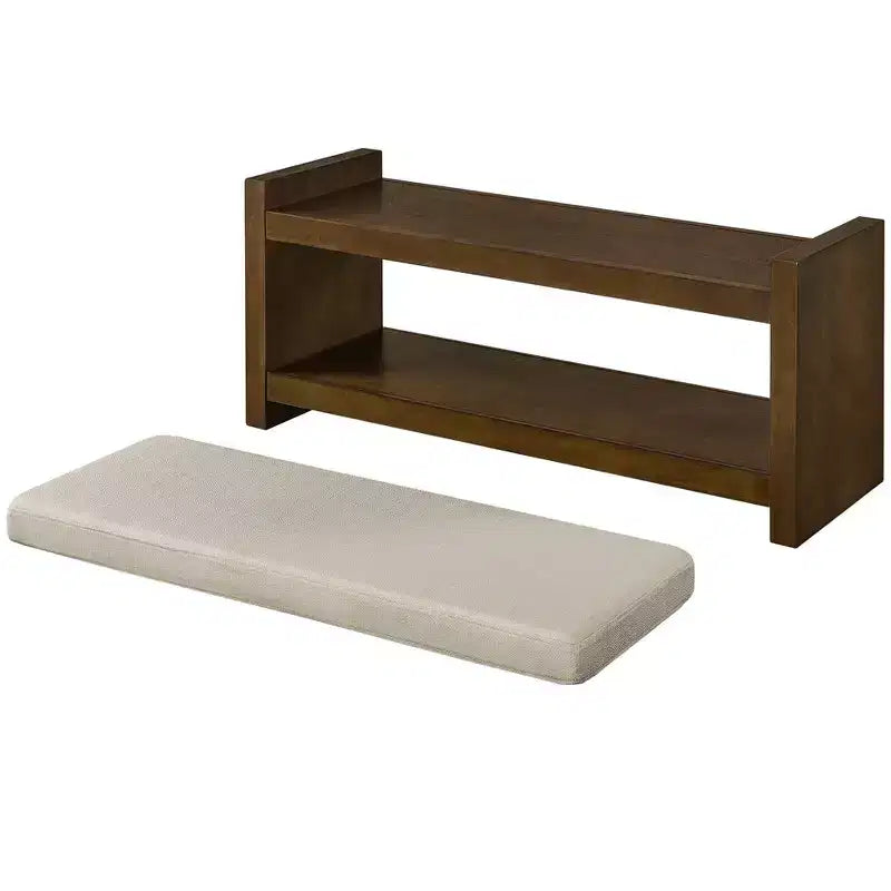 Banc d'appoint avec étagère à chaussures inférieure, banc rembourré, banc de bout de lit moderne et compact avec rangement