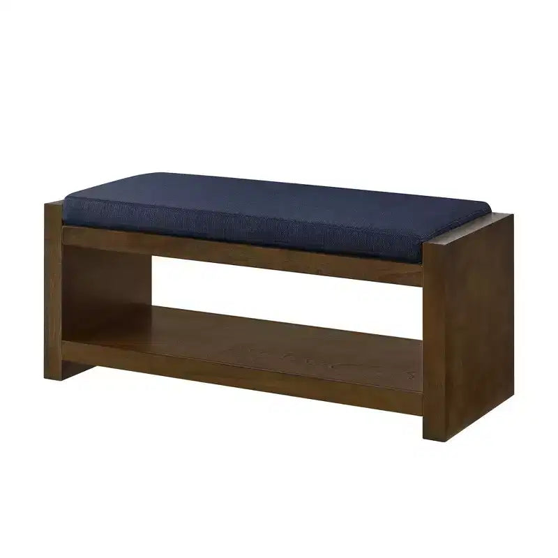 Banc d'appoint avec étagère à chaussures inférieure, banc rembourré, banc de bout de lit moderne et compact avec rangement